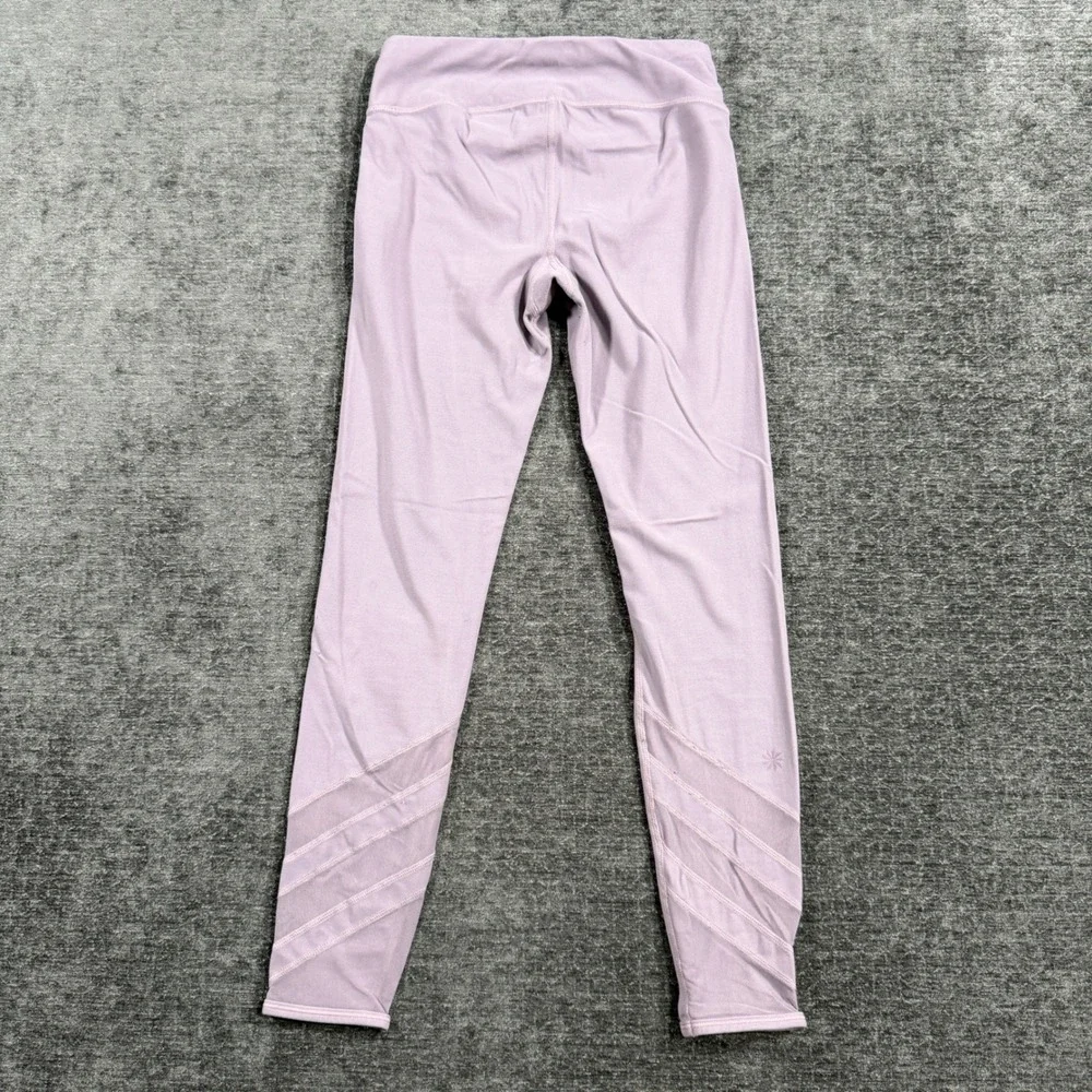 Athleta Girl Bring It Tight Lavender Purple Mesh Panel Leggings Size L 12